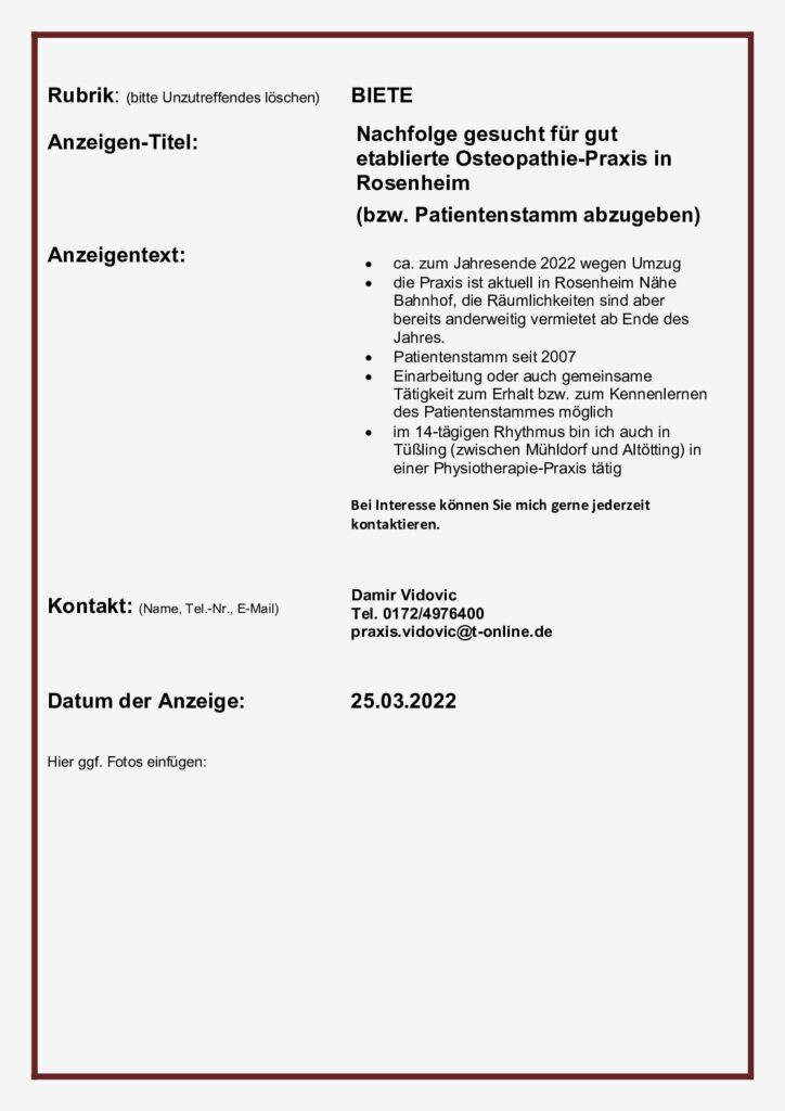 Anzeige CHIRON Schwarzes Brett_Vidovic Damir